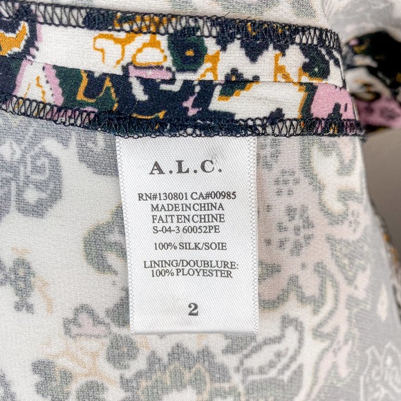 A.L.C. Dress Silk Dress Mini Dress Floral Dress Long Sleeve Dress Tordi Size 2 - Picture 10 of 11